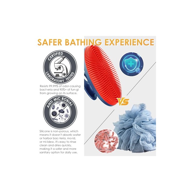Innerneed Limpiador Corporal Magnético Silicona Cepillo Higiénico Ducha Color Rojo