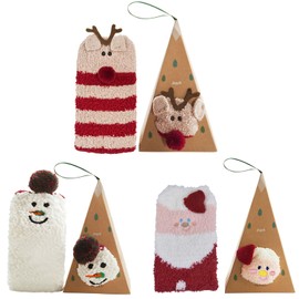 Hylzo Christmas Socks Women, Socks Christmas Women Comfortable Fluffy Socks Winter Warm Cuddly Socks Women For 35-38 Christmas Socks Unisex Christmas Gifts, 3 pairs of socks