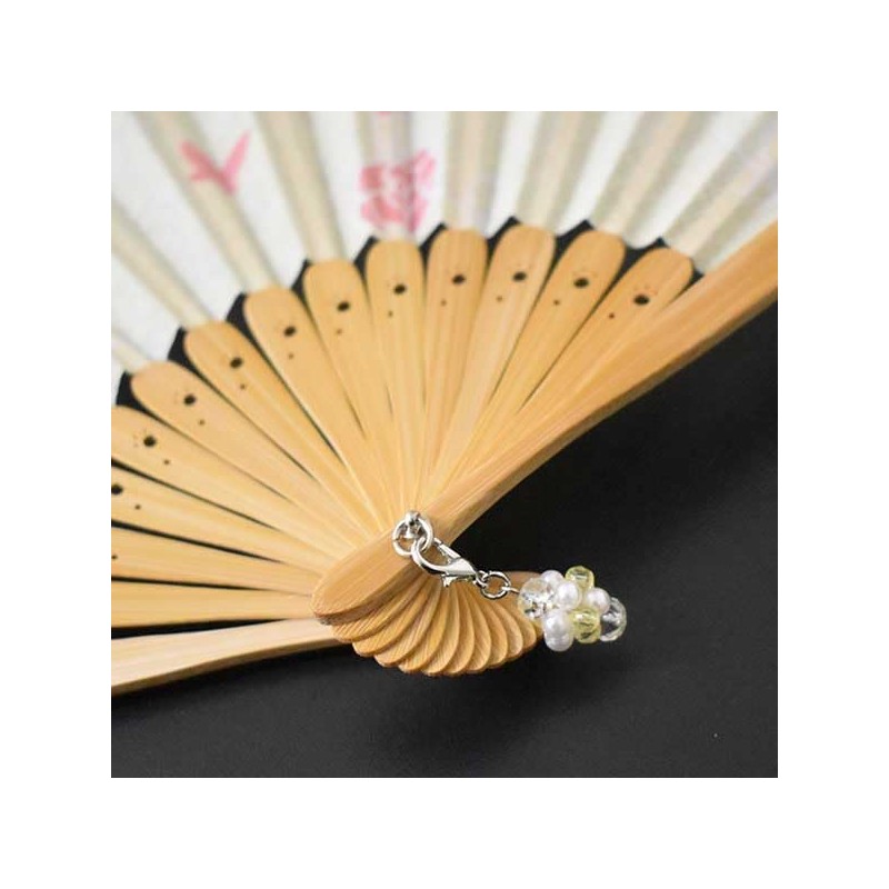 Fashionable kimono Iroha Cat and Butterfly Fan, Women’s Cloth Fan,,