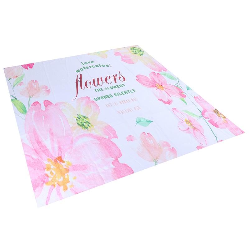 Summer Floral Pattern Shower Curtain with Hook Bathroom Curtain for