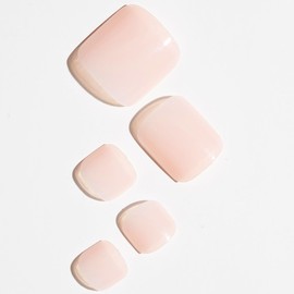 GLAMERMAID Press on Toenails, Spring Summer Pure Nude Gel Glue on Toe Nails, Glossy Toe Nails Reusable UV Finish Fake Nails Acrylic False Nails Manicure Kits for Women