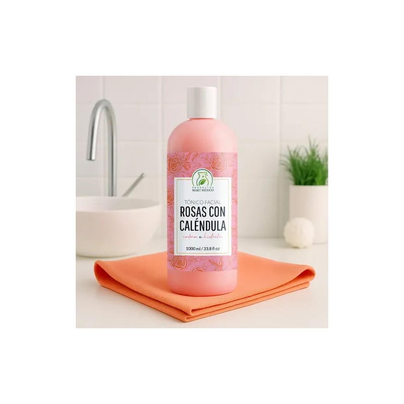 Tónico rosas & caléndula 1 L, alivio e hidratación diaria
