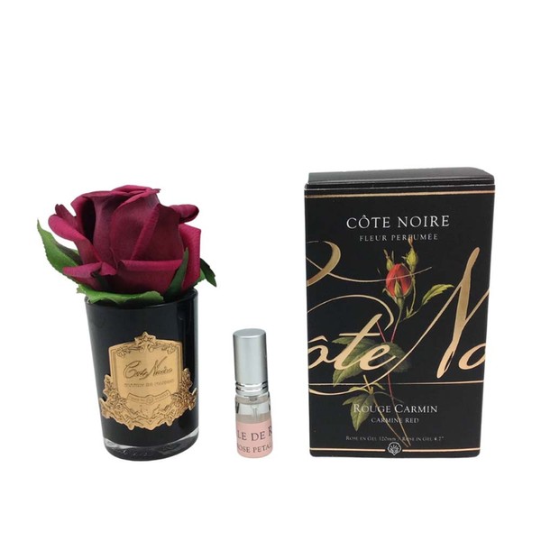Cote Noire-Perfumed Natural Touch Rose Bud in Black and Carmine