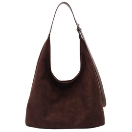 Suede Tote Bag for Women Shoulder Bag Retro Handbags Soft Satchel Stylish Large Two-piece Purse Work Travel