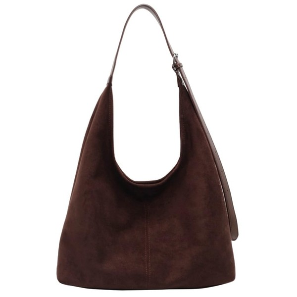 Suede Tote Bag for Women Shoulder Bag Retro Handbags Soft