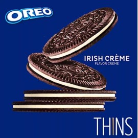 Nabisco 〽️ New Nabisco Oreo Thins IRISH CRÈME Chocolate Sandwich Cookies Box 11.78oz