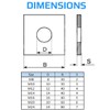 M12 Square Plate Washers, Rectangular Washer with Round Hole, Zinc