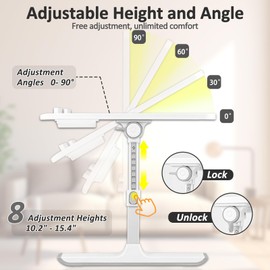 Lap Desk for Bed, Folding Laptop Stand for Bed Table, Adjustable Portable Laptop Bed Tray Desk with Storage Drawer Bookstand Cup Holder for Eating, Working, Writing in Sofa Couch Floor