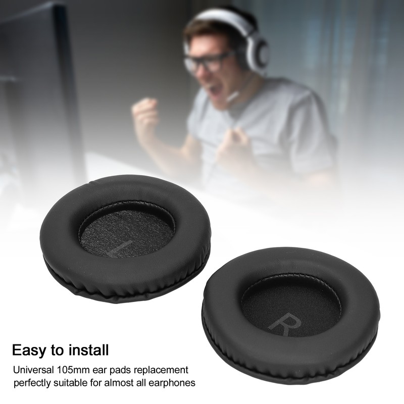 Universal Headphone Ear Cover Artificial Leather Foam Sleeve Round Earpad