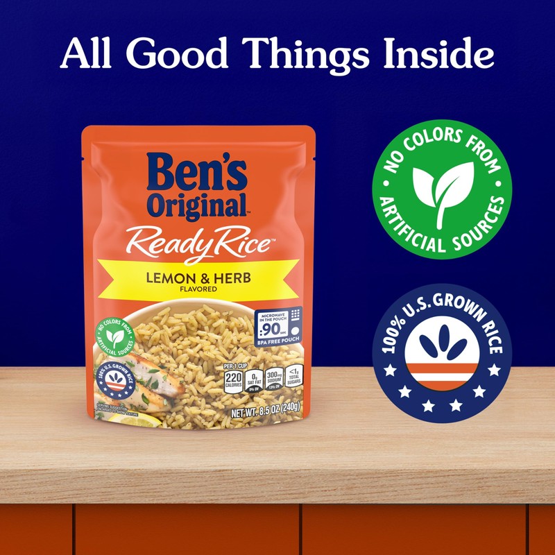 BEN'S ORIGINAL READY RICE™ Lemon and Herb Flavored Rice, Easy