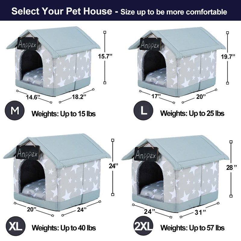 ANPPEX Cozy Dog House Indoor,XL Size Indoor Dog House for