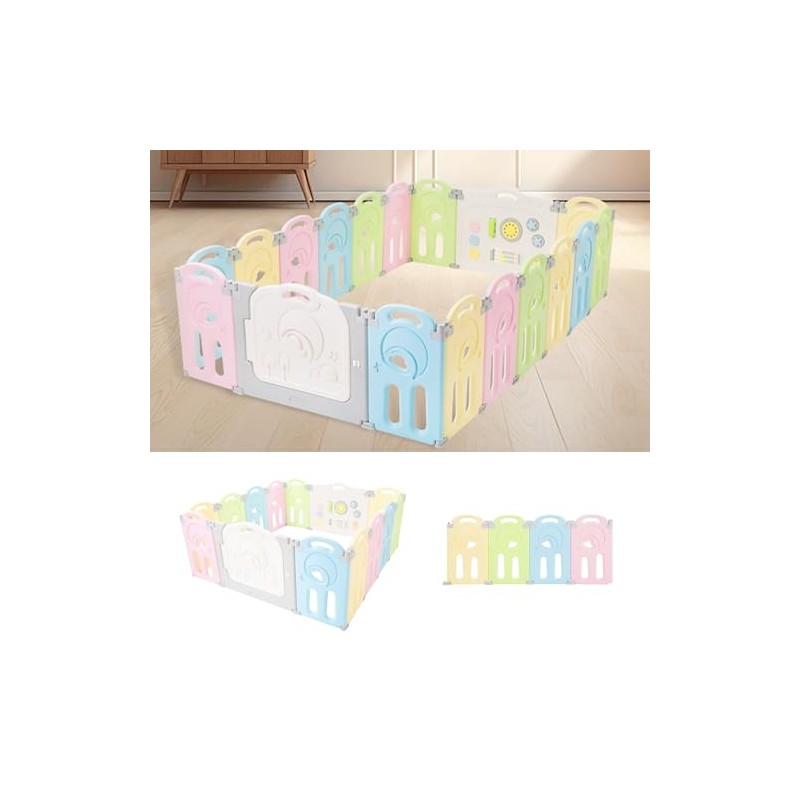Cloud Castle Foldable Playpen 4-Panel Extension by Fortella (Multicolor)