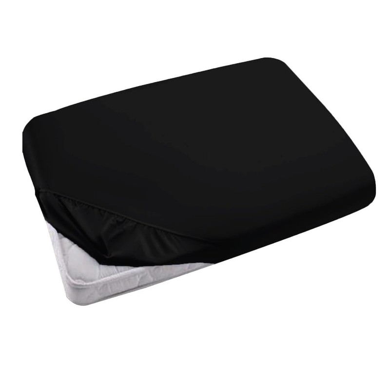 EV Dekor®MF123 Fitted Sheet Double, Black - Deep Pocket Bedsheet