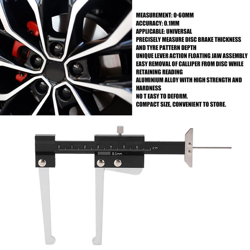 Disc Brake Micrometer Metric Caliper for Brake Disc Depth 0-60mm