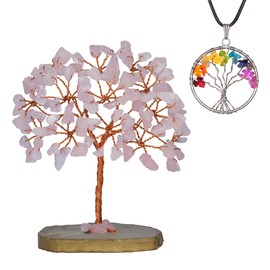 Rose Quartz Tree of Life - Crystal Tree - Gifts for Women - Feng Shui - Rose Quartz Crystals - Pink Room Decoration - Pink Home Decoration - Spiritual Gifts for Women