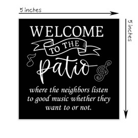 Patio Table Decor, Welcome to The Patio, Decorative Welcome Wooden Box Sign, Gifts for Friends, Family, Colleagues, Christmas, Thanksgiving, Housewarming Gifts, Funny Home Party Decorations.(005)