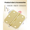 AmzGod Gold Door Hinges - 30 Pack 3.5 Inch Rounded