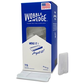 The Original Wobble Wedge Rigid Plastic Shims-MADE IN USA - Heavy-Duty Leveling Wedges for Furniture, Tables, Toilets, Home Improvement & Work Projects-Transparent Plastic Shim, Leveling Feet, 75 Pack