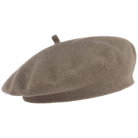 Lipodo Biskaya Cotton Basque Women's Beret Hat Made of 100% Cotton - Hat One Size (53-58 cm) - French Hat Spring/Summer, dark beige