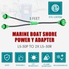 Kanayu 3FT RV Marine Boat Shore Power Adapter L5-30P Male