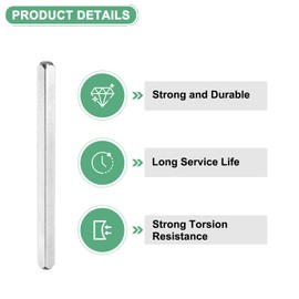 M METERXITY 1-Pack Door Knob Spindle, 4 x 0.3 Inch/ 110 x 7 mm Iron Square Spindle Replacement Door Handle Parts for Window Handles, Door Lock Replacement Parts [Silver Tone]