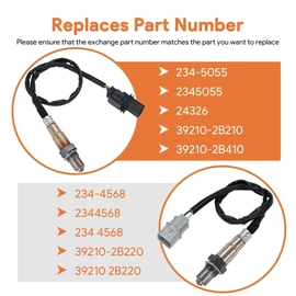 2PCS Upstream & Downstream Oxygen Sensor Compatible with Hyundai Accent Veloster 1.6L 2012-2017 for KIA Soul 2012-2016 Replace# 234-5055, 234-4568
