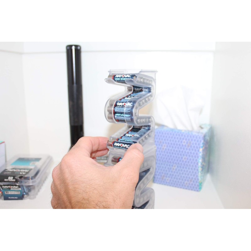 Battery Ladder (TM) Clear AAA Battery Holder/Storage - Vertical Organizer