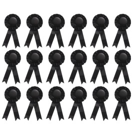 PATIKIL Blank Award Ribbon, 18 Pcs Rosette Ribbon Honorable Prize Recognition Ribbon for DIY, Party, Wedding, Competition, Sport, Black