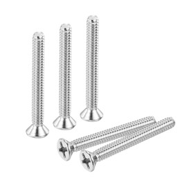 uxcell 50 pcs #6-32x1-1/4 inches Machine Screws Phillips Pan Cross Head Screws Fasteners Bolts 304 Stainless Steel Silver for Wall Socket,House Repairs