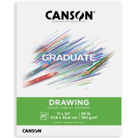 Canson Graduate Drawing Pad, Foldover, 11x14 inch, 30 Sheets | Artist Paper for Adults and Students - Drawing, Sketching and Art Journaling