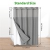 eachope Extra Long No Hooks Needed Linen Textured Shower Curtain