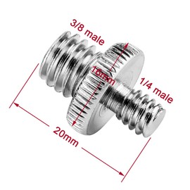 DEKEENSTAR 1/4" Male to 3/8" Male Threaded Camera Tripod Screw Adapter Converter, 6 Pack with Storage Box