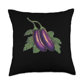 Chinese Eggplant Vintage Sunset Throw Pillow