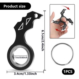DAAIZIII 1 x Ninja Spinner Key Spinner Key Ring Spinner Finger Spinner Key Ring Fidget Spinner for Finger Training, Children and Adults Anxiety Relief Key Spinner