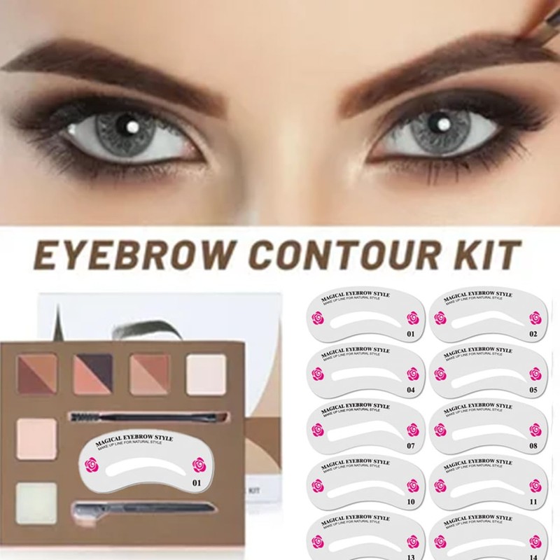 EIHI 24-Piece Eyebrow Stencil Stamp Set, with Two Eyebrow Shapers,