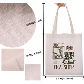 TSOTMO Movie Merch Jasmine Dragon Tea Shop Movie Fan Uncle Iroh Gift Anime Lover Tote Bag, teahouse, M