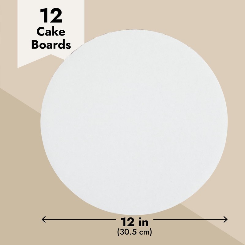Juvale Juvale 12-Pack 12-Inch Round Cake Boards - White Cardboard