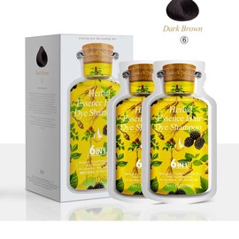 Limer, Multi-color,Natural Hair Dye Shampoo,6-in-1 Instant Tinte de Cabello,Herbal Ingredients,Gray Coverage,Non-stained Skin,Plant Haircare(10packs):_Dark Brown_1 Box