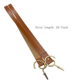 Leather Curtain Tie Backs, glrovazas Leather Curtain Rod Holder with Hooks 2 pack Leather Drapery Tiebacks Drape Holder Holdbacks Tiebacks for Balcony Curtain Buckle Decorative Accessories (Red Brown)