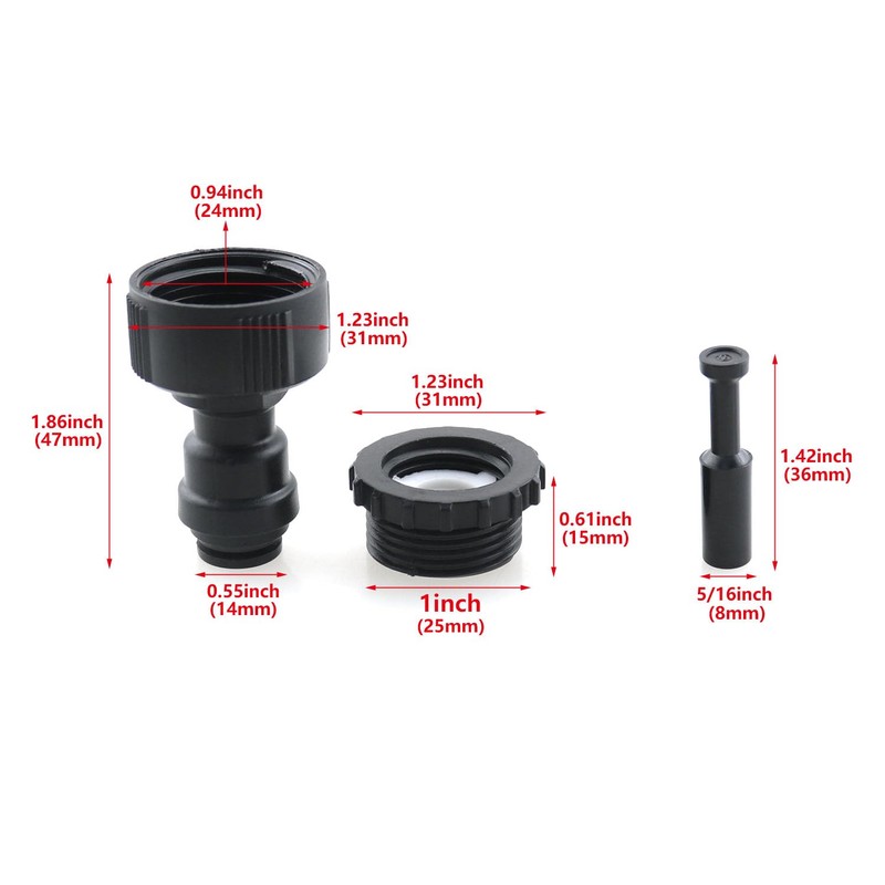 HJGarden 2 Sets Automatic Waterer Spray Fitting Black PE Quick