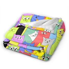 Gbuzozie Cute Cats Fleece Blanket Lightweight Ultra-Soft Throw Blanket for Sofa Couch Bed Camping Travel - Super Soft Cozy Microfiber Blanket 50"X40"