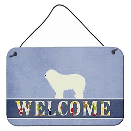 Caroline's Treasures BB5559DS812 Komondor Welcome Wall or Door Hanging Prints Aluminum Metal Sign Kitchen Wall Bar Bathroom Plaque Home Decor, 8x12, Multicolor