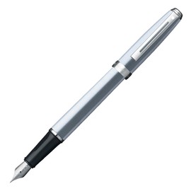 Sheaffer Prelude, Brushed Chrome Plate, Nickel Plate Trim, Fountain Pen: Medium Nib (E034053)