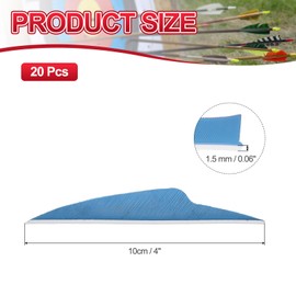 PATIKIL 4 Inch Arrow Vanes, 20 Pack Turkey Feather Fletching Shield Cut Archery Fletch Right Wing for Hunting Target Shooting, Sky Blue