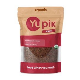 Yupik Organic Brown Flax Seeds, 2.2 lb (35.3 oz), Gluten-Free, Non-GMO, Kosher, Vegan, Raw Seeds, Rich in Omega-3, Excellent Source of Fiber, Plant-Based Protein, Ideal for Baking & Topping