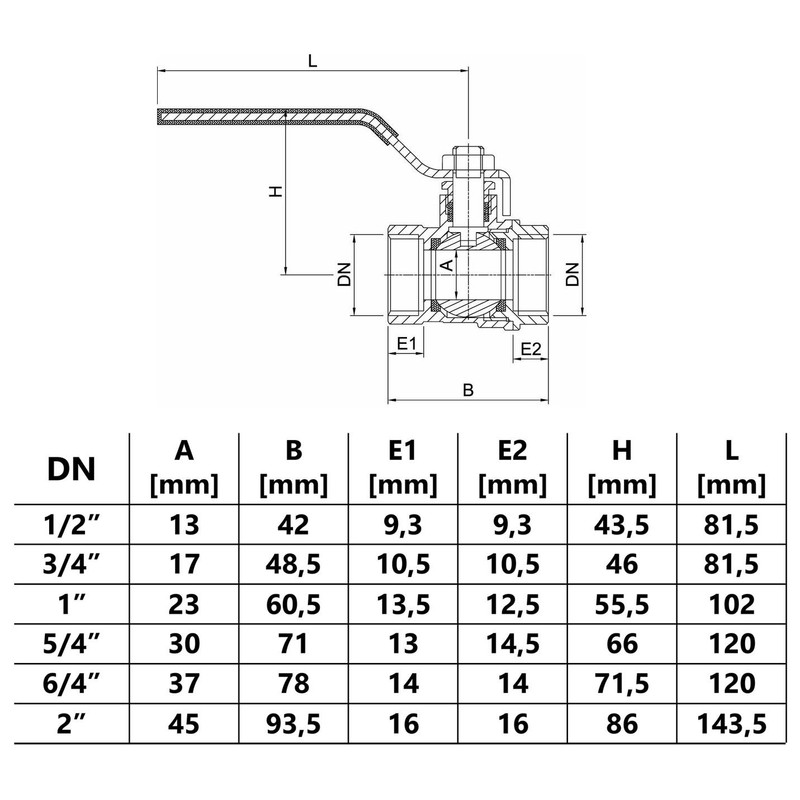 3/4 Inch Bsp Water Lever Type Ball Valve Female X