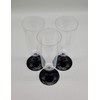 30 x Plastic Champagne Glasses Flutes Black Stems - Perfect