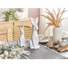 Beliani Rabbit Figurine Rabbit Easter White Ceramic Easter Decoration Rabbit