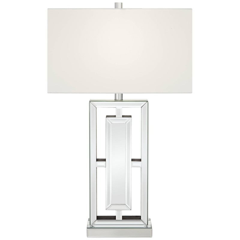360 Lighting 29" Tall Rectangular Modern End Table Lamp Mirrored