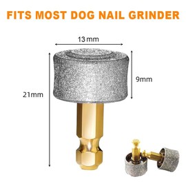 Dog Nail Grinder Replacement Head, 2 Pack Pet Nail Grinder Wheels Heads Bits, Diamond Grinding Heads, for All Models and Most Brands Dog Nail Grinders Accessory, Highly Efficient, Safe and Reliable